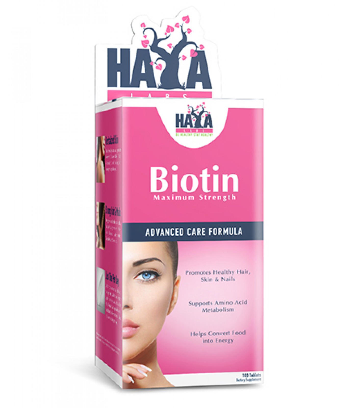 HAYA LABS Biotin Maximum Strength 10,000 mcg. / 100 Tabs.